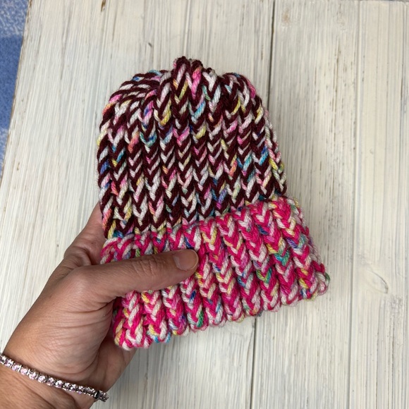 Colorful Double Knit Preemie/Newborn Beanie Hat - Picture 3 of 3
